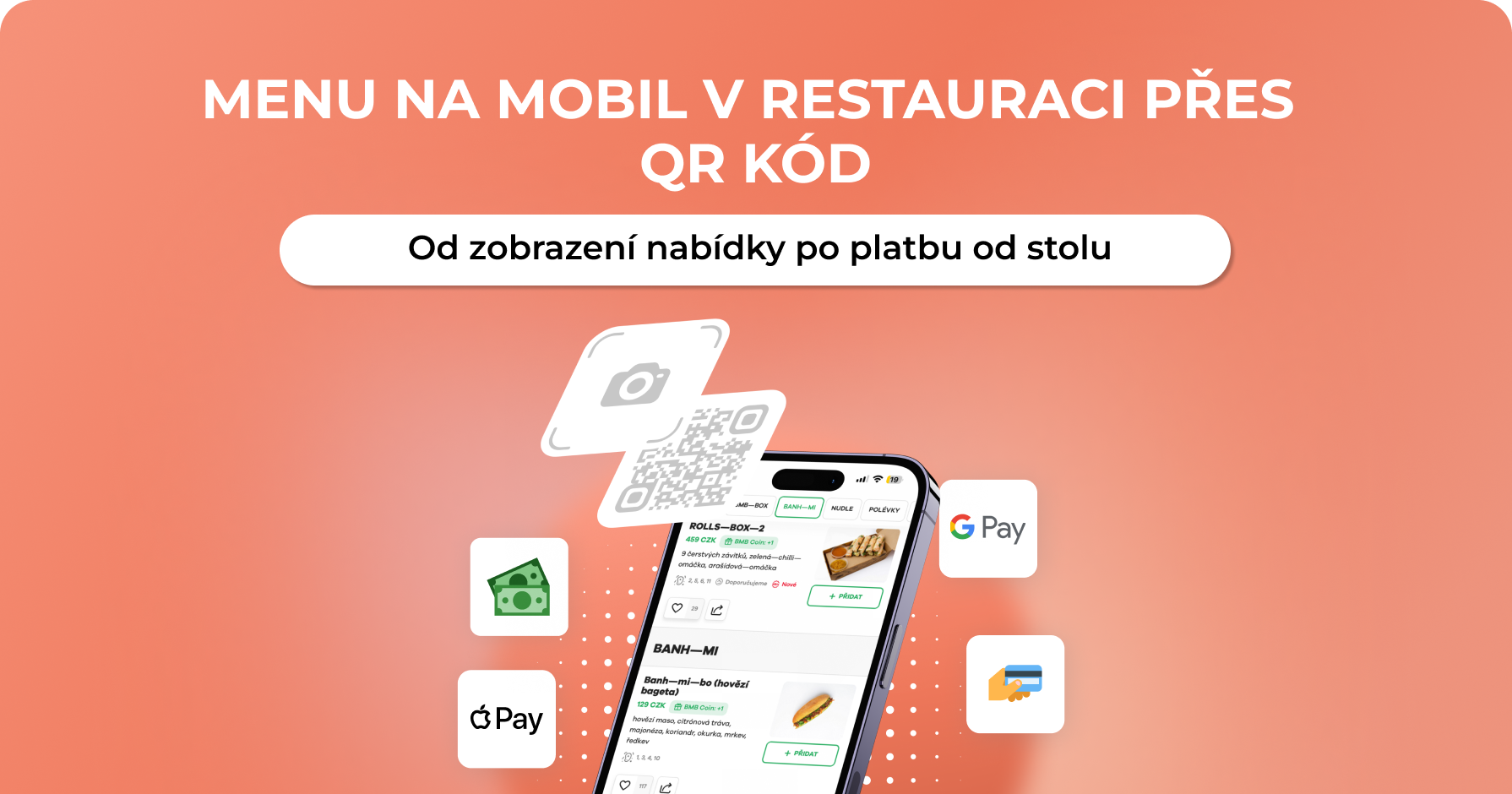 Menu na mobil v restauraci přes QR kód — od zobrazení nabídky po platbu od stolu - Choice – Chytré nástroje pro moderní restaurace